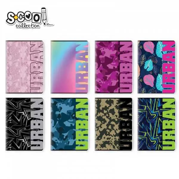S-COOL Sveska Urban collection, premium, A5 latajn SC1780 set 1/10, miks dezena