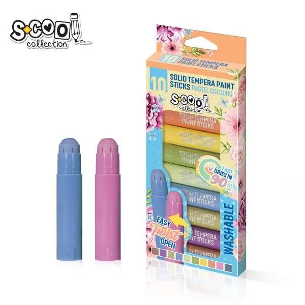 S-COOL Tempera u stiku pastel 10gr SC1690 set 1/10