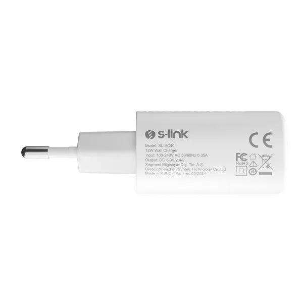 S-LINK Punjač kućni SL-EC40 5V/12W 2400MA/ bela