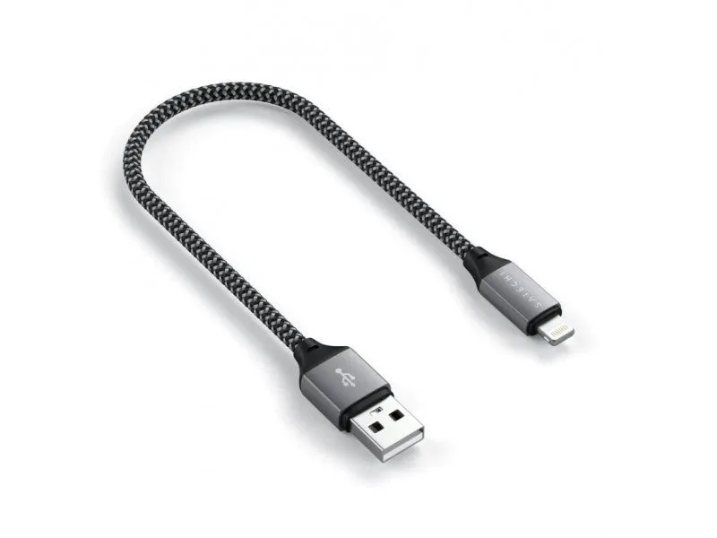 SATECHI USB-A na Lightning Braided, 0.25m, siva
