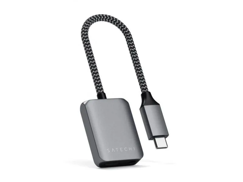 SATECHI USB-C na 3.5mm Audio & PD Adapter, siva