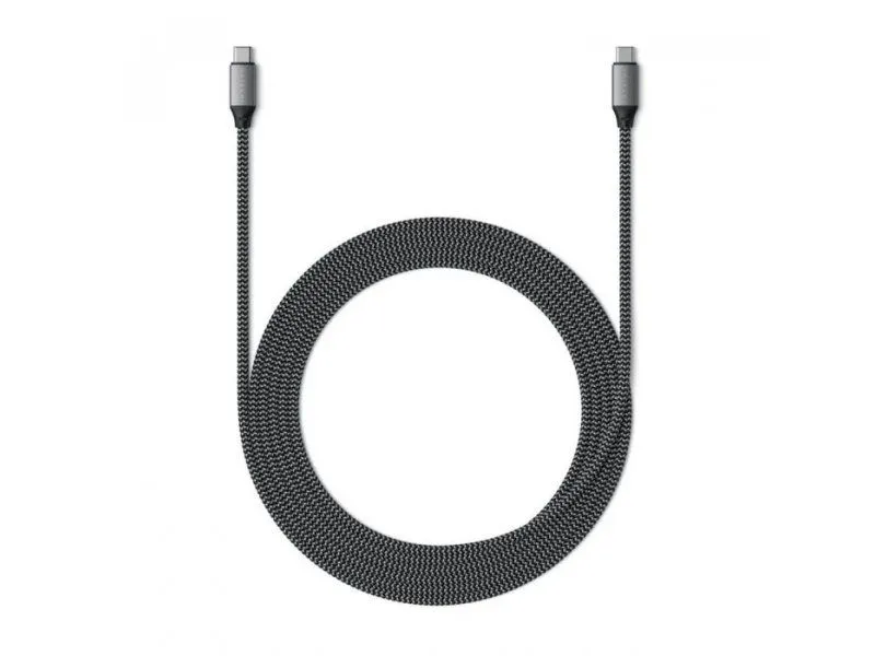 SATECHI USB-C na USB-C 100W Braided ST-TCC2MM, 2m, siva