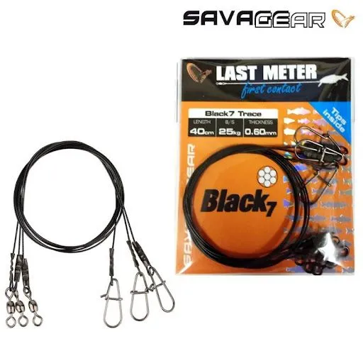 SAVAGE GEAR SAJLE BLACK 7 TRACE 50CM 0.60MM 25KG/2 KOM