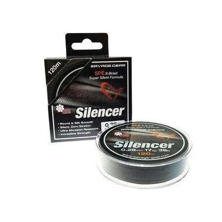 SAVAGE GEAR STRUNA SG HD8 SILENCER 8-BRAID 120M GREEN 0,15MM