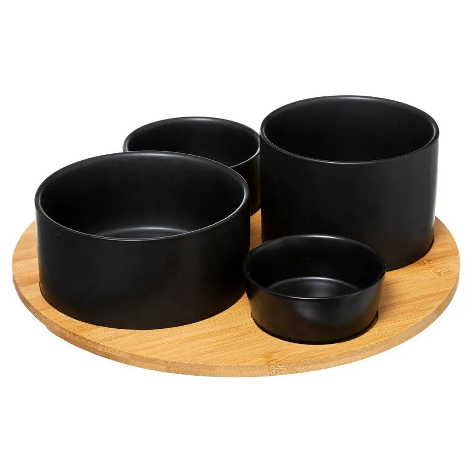 SECRET DE GOURMET Set za predjelo 5/1 keramika/bambus crna