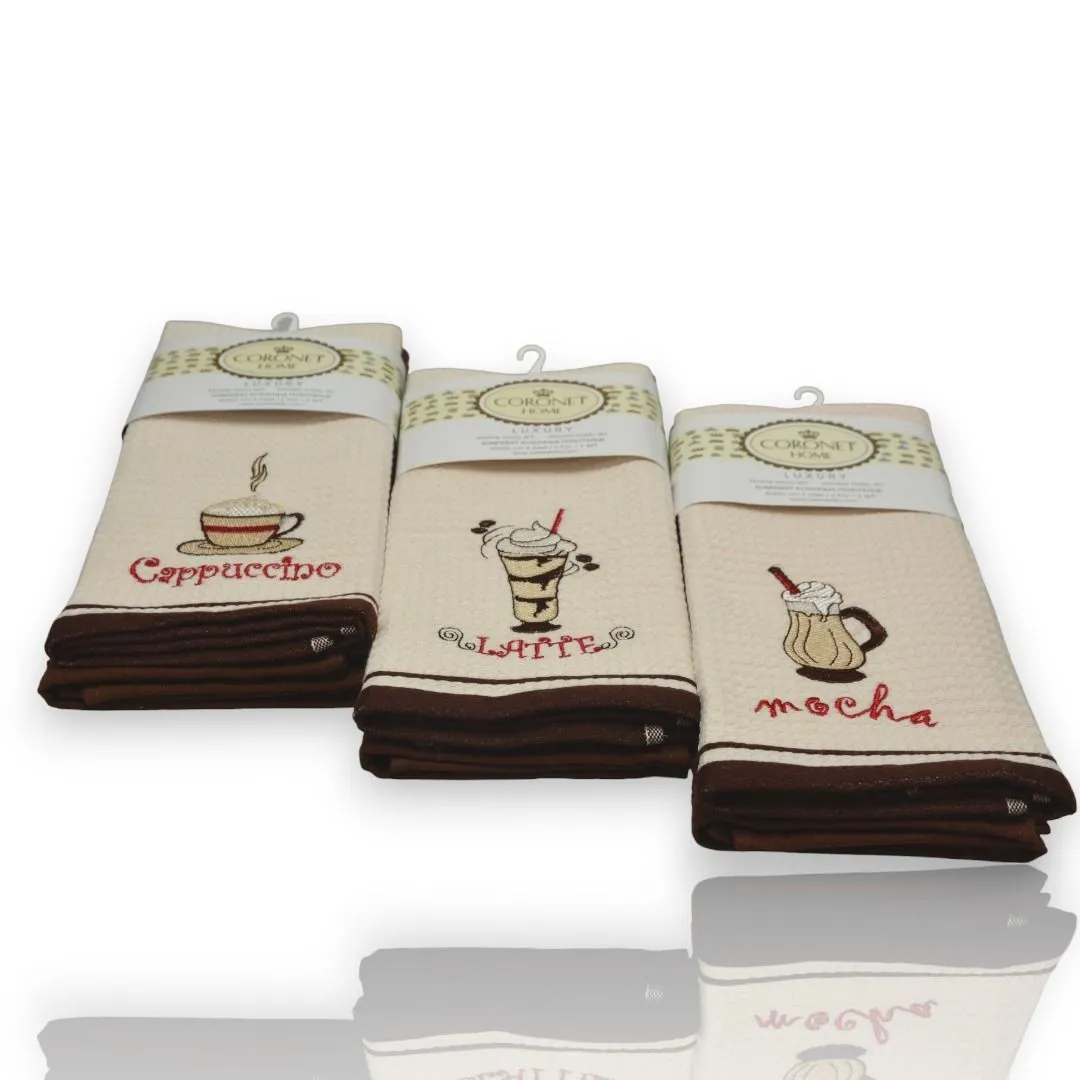 Set 6 kuhinjskih krpa Wafle, capuchino