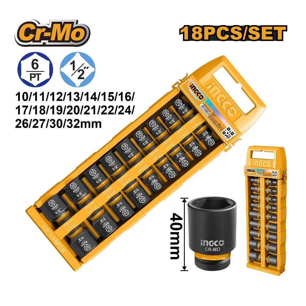 Set udarnih nasadnih ključeva HKISSD12186 1/2 SUPER INGCO