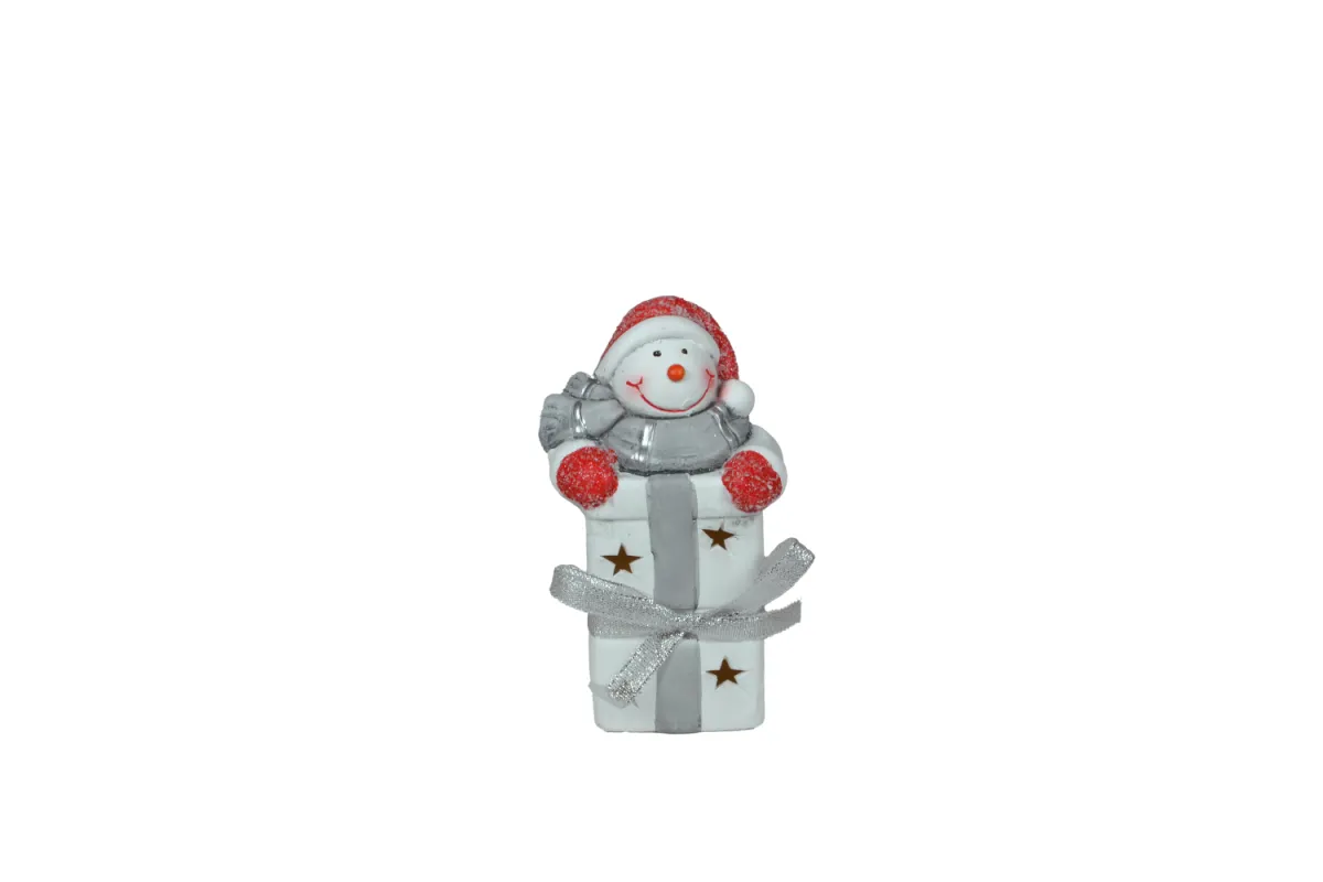 SIGMA Novogodišnja figura Poklon sneško 8 x 15 cm, 3164045