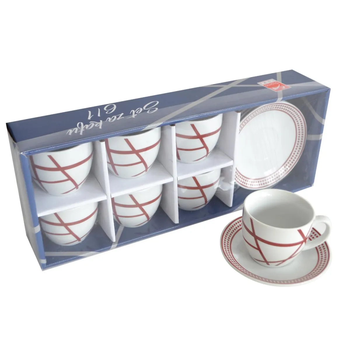 SIGMA Set za kafu  6/1 bordo YK-160L-BO