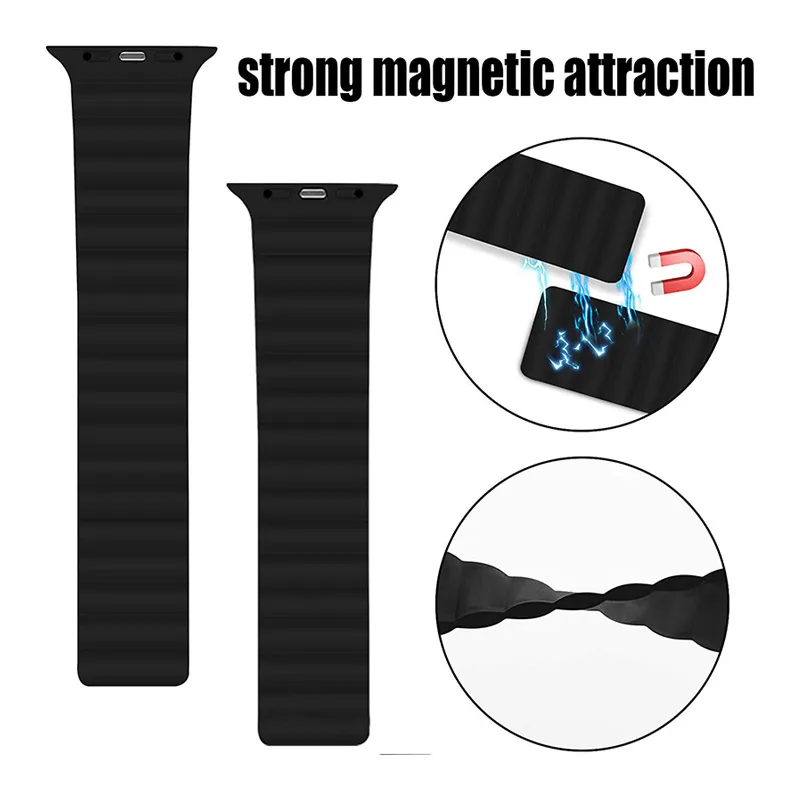 Silikonska narukvica za Apple Watch sa magnetom crno bordo 38/ 40/ 41 mm