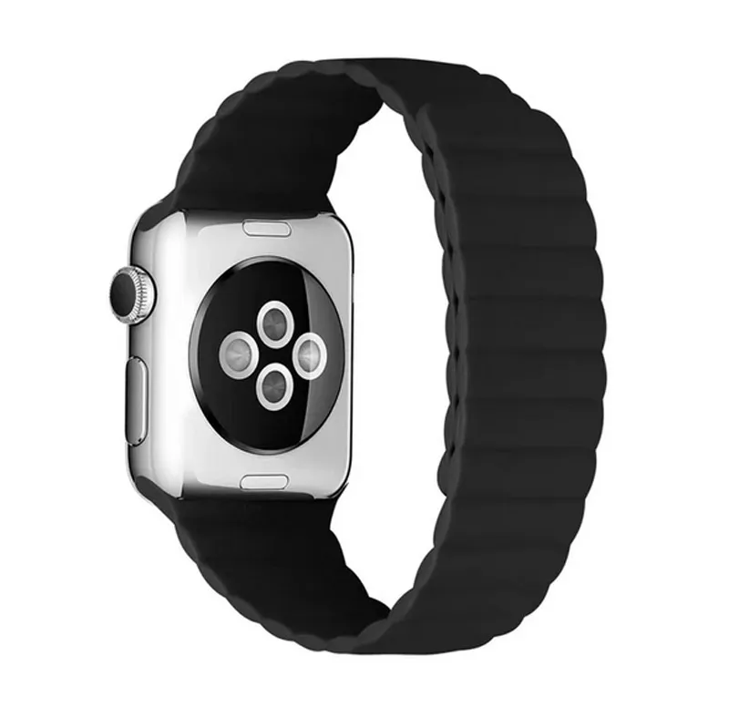 Silikonska narukvica za Apple Watch sa magnetom crno žuta 38/ 40/ 41 mm