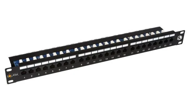 SOLARIX SX24L-5E-UTP-BK patchcord kabel panel 1U 24x RJ45