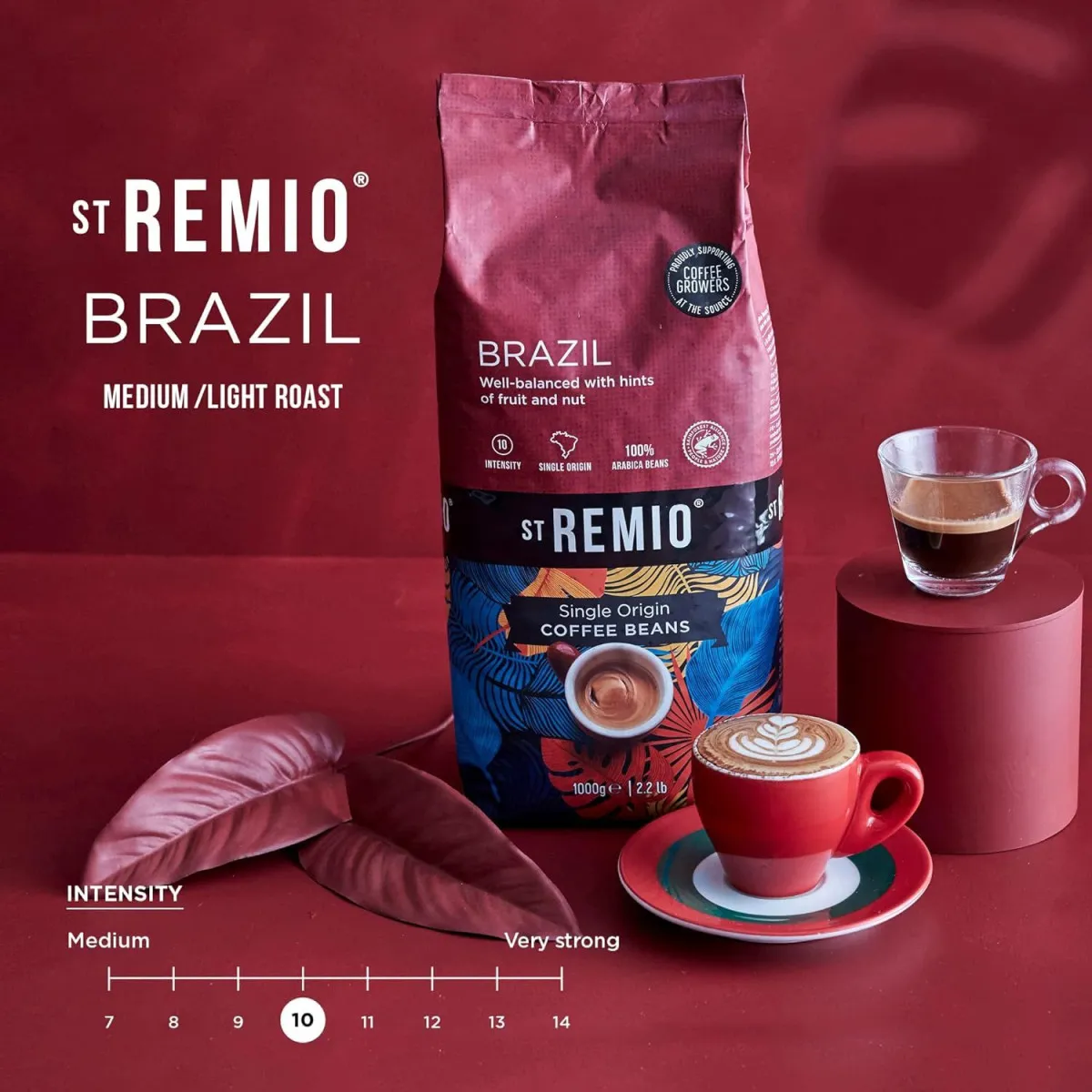 ST REMIO Pržena kafa u zrnu  BRAZIL UTZ 1000G C AU RA