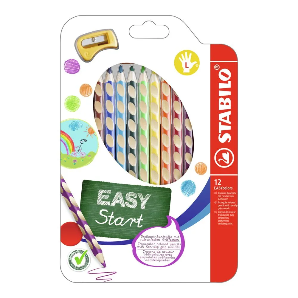 STABILO Drvene bojice Easy Colors, za levoruke, set 1/12