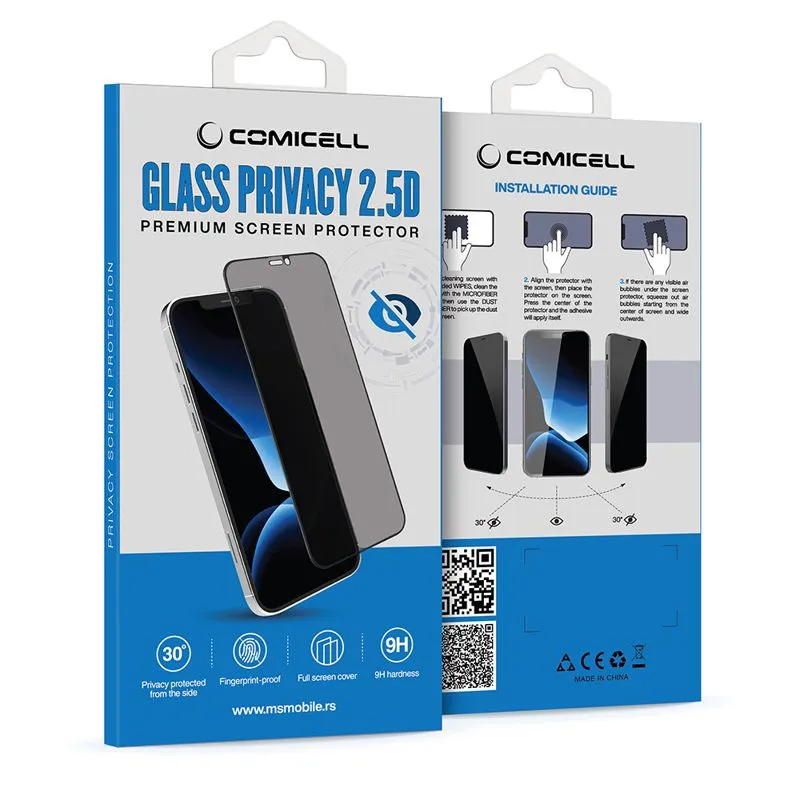 Staklo za zaštitu ekrana GLASS PRIVACY 2.5D full glue za Honor X8c, crna