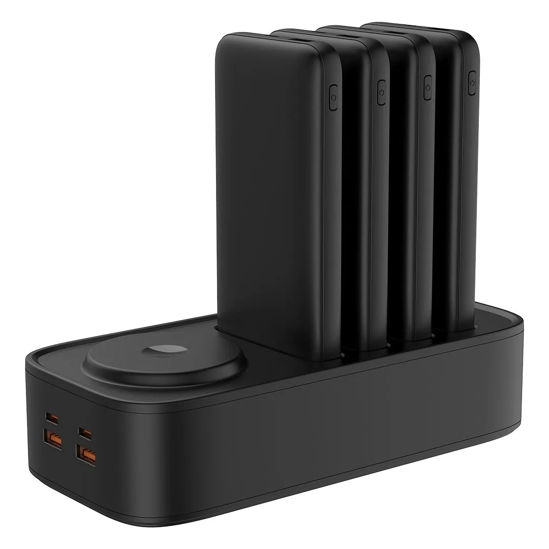Stanica za punjenje REVOLUTION – 4 odvojive pomoćne baterije 10.000 mAh/ 3u1 bežično/ GaN 65W punjač