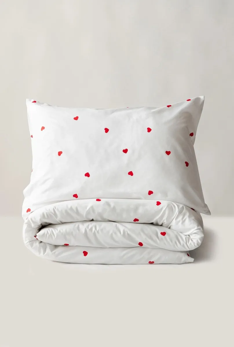 STEFAN Set posteljina 200x200cm, crvena srca