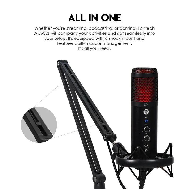Studijski stalak za mikrofonon Fantech AC902s Microfone boom arm crni