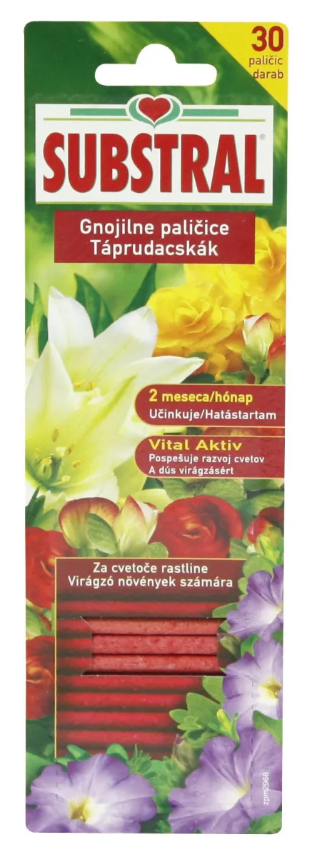 SUBSTRAL Đubrivo u štapićima za cvatuće biljke/ crvena