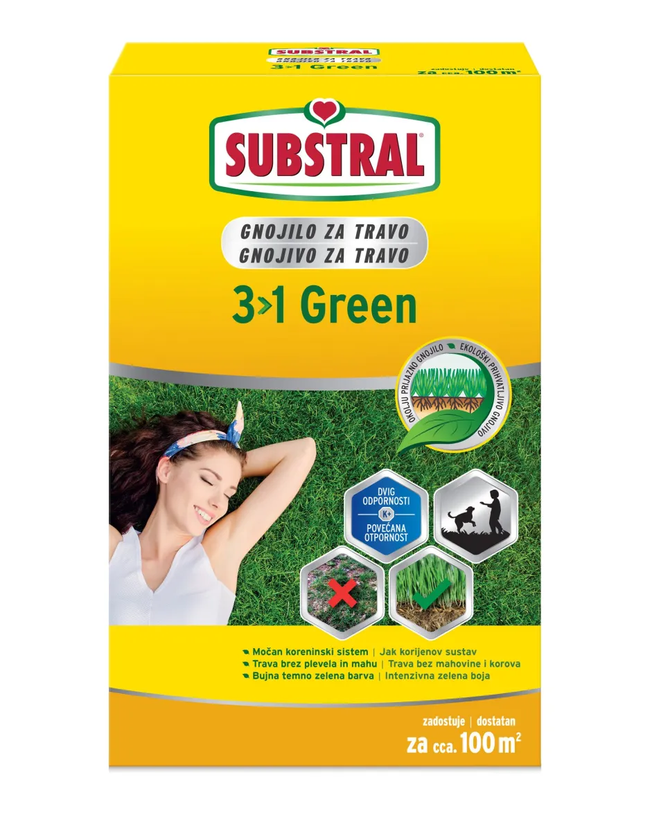 SUBSTRAL Đubrivo za travu 3u1 Green 2kg