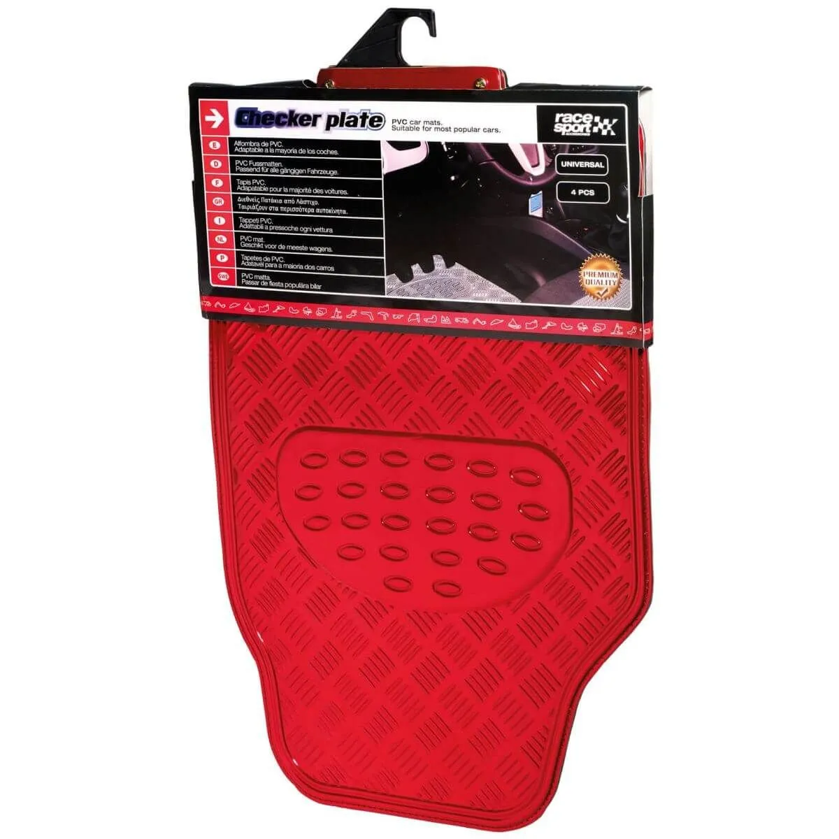 SUMEX Univerzalne gumene patosnice alu look 4kom crvene