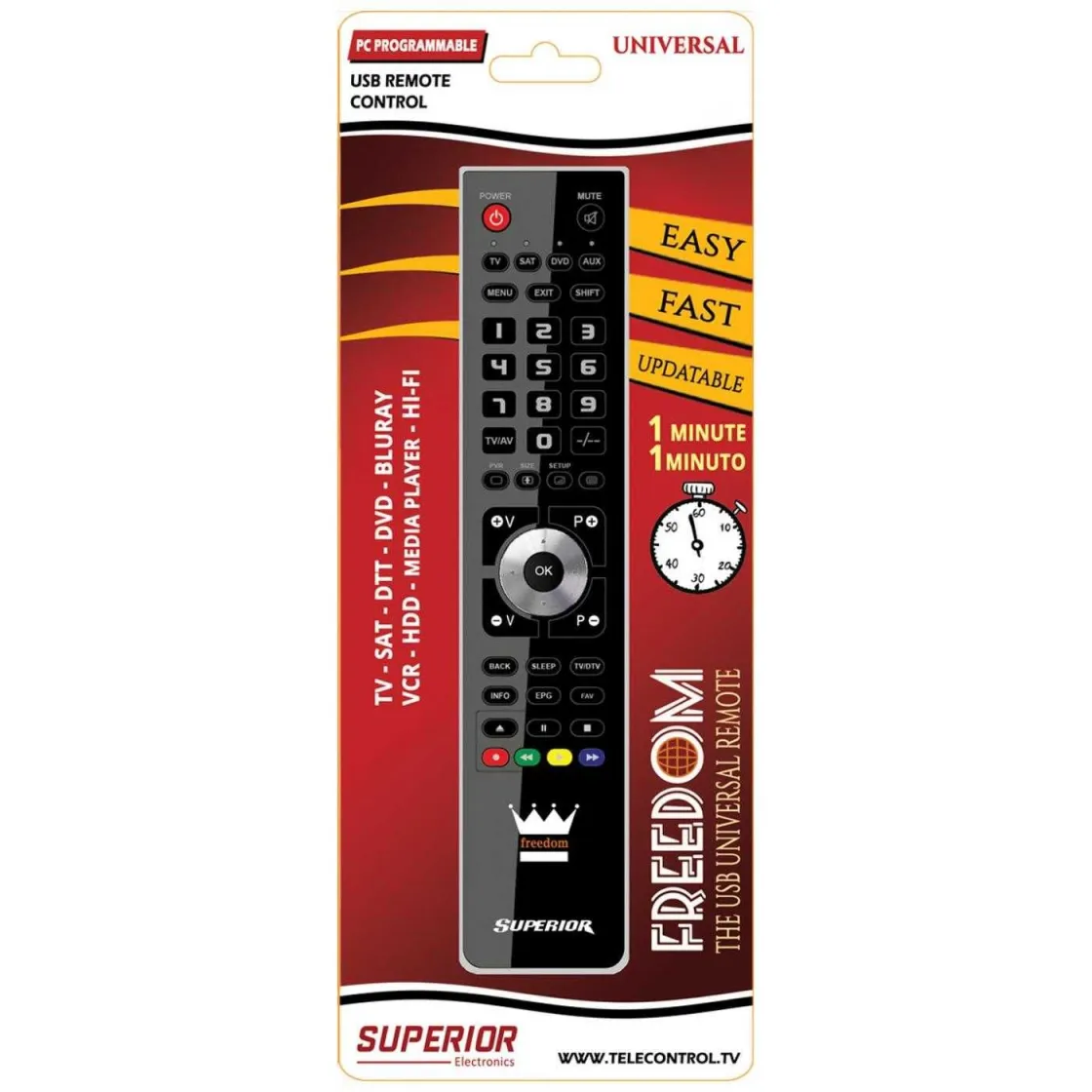 Superior Daljinski upravljač/ za 4 uređaja/ PC programiranje - SUPERIOR 4:1 FREEDOM - black