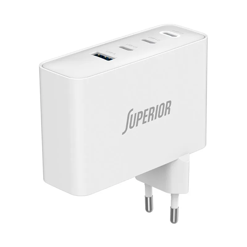 SUPERIOR Punjač SU-10001ACCC 100W 5A GaN Fast PD + USB/ bela