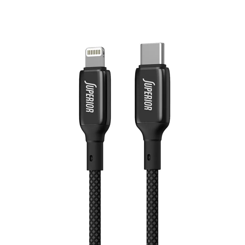 SUPERIOR USB data kabal SU-K105 Cink 27W 3A Type C na Lightning 1m/ crna