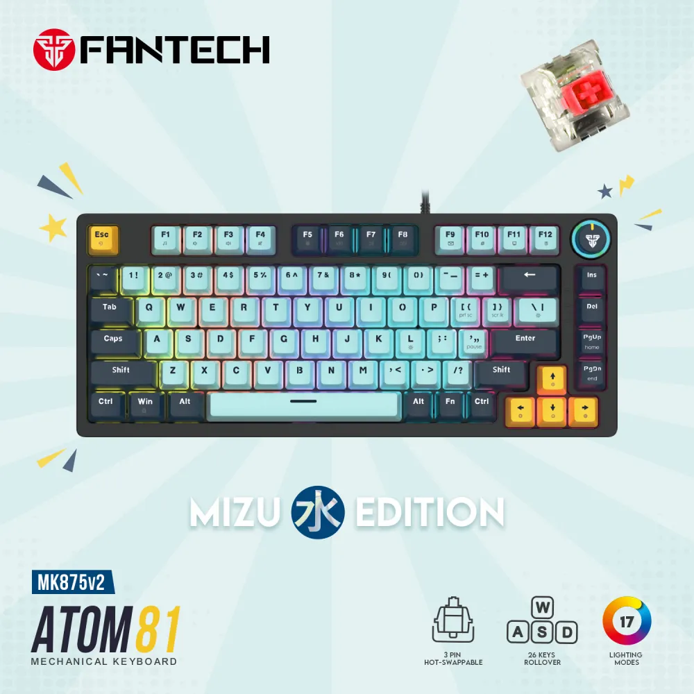 Tastatura mehanička Gaming Fantech MK875 RGB Atom 81 SkyBlue (Red switch)