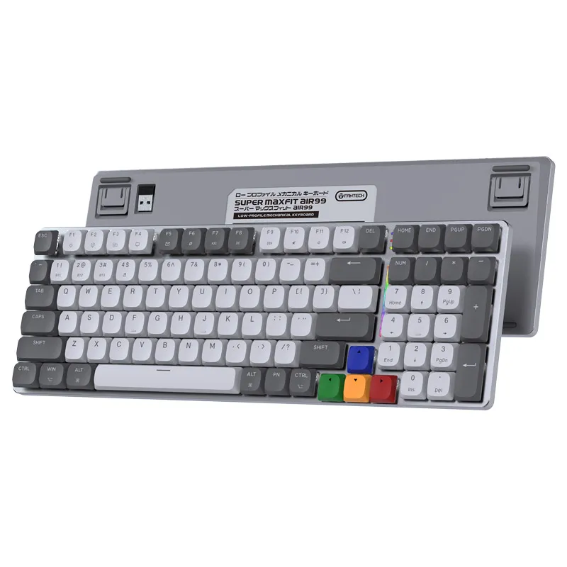 Tastatura mehanička Gaming Fantech MK916 RGB Maxfit AIR99 Wireless gray (brown switch)