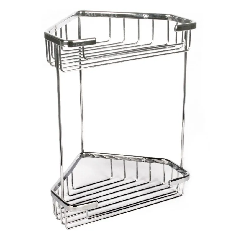 TATAY Ugaona kupatilska polica na dva nivoa 17.5x17.5x26.5cm, inox