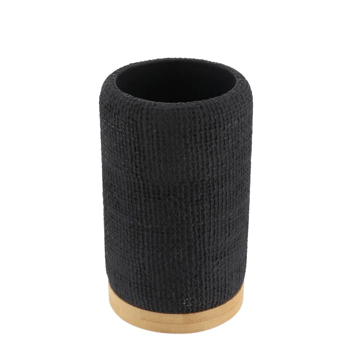 TENDANCE Čaša za četkice za zube Mesh, crna/bambus