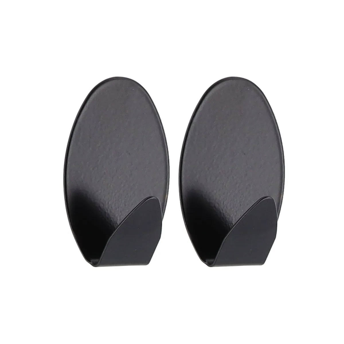 TENDANCE Set 2 ovalne kukice 3M 3.5x2x5.2cm, metal/crna