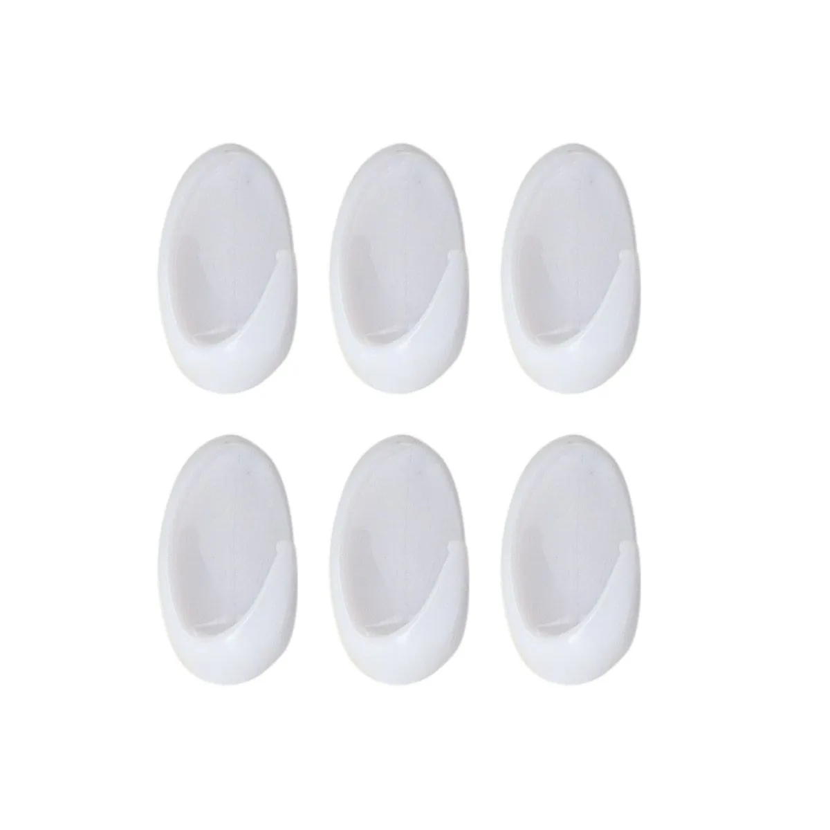 TENDANCE Set 6 plastičnih kukica 3M, bela