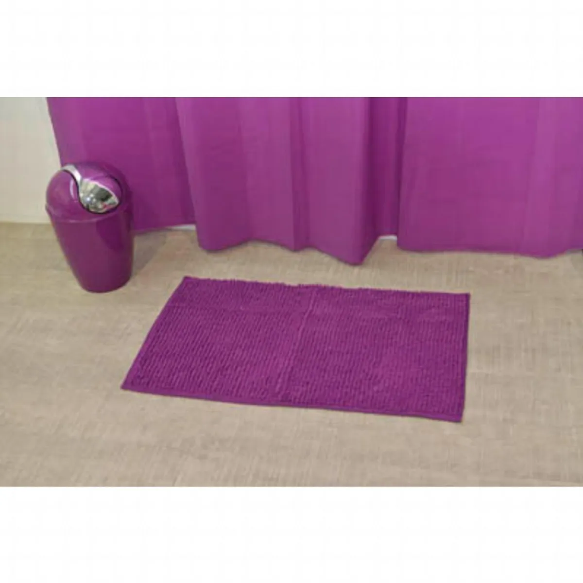 TENDANCE Tepih za kupatilo 45 x 75 cm mikrofiber, tamno ljubičasta Balls