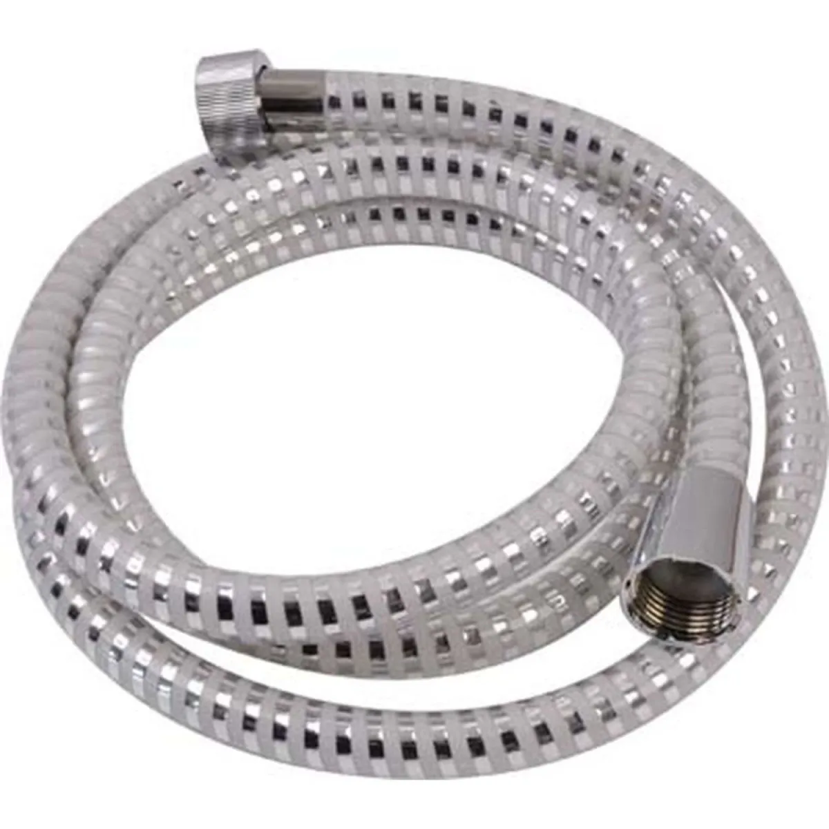TENDANCE Tuš crevo rastegljivo 1,5m pvc bela/srebrna