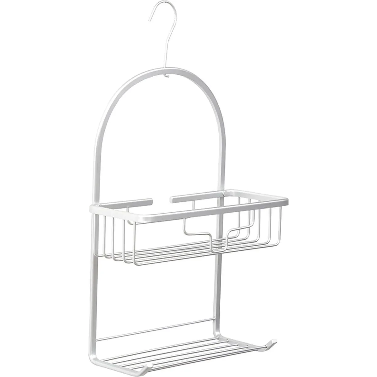TENDANCE Viseća polica sa kukicom 28x12.5x49.5cm, aluminijum/hrom