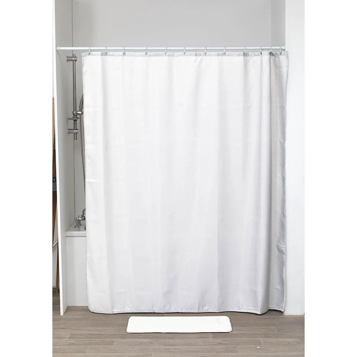 TENDANCE Zavesa za kadu 180x200cm Diamonds, bela