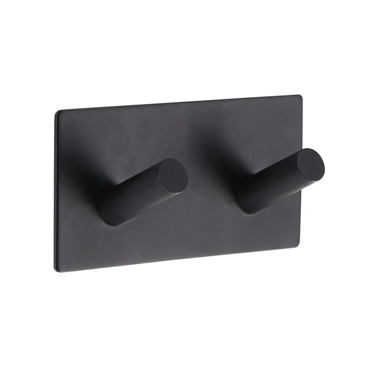 TENDANCE Zidna kukica sa 2 vešalice 3M 9x3x4.5cm, crna