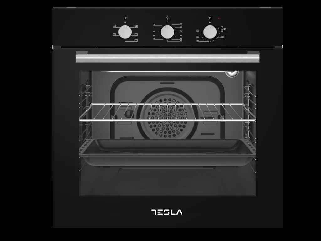 TESLA Ugradna rerna BO600SB ventilatorska/60L/mehanička/crna