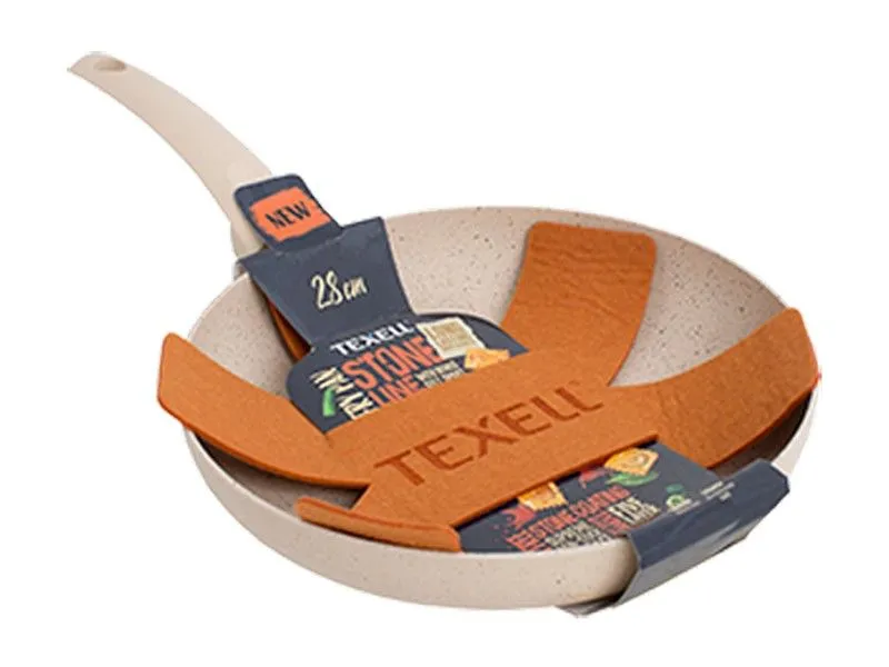 TEXELL Tiganj duboki Stone line 28 cm + gratis podmetač/štitinik za tiganje