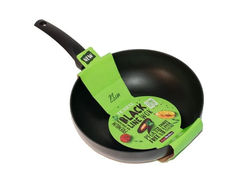 TEXELL Tiganj Wok BLACK LINE 28cm TPBL-W28