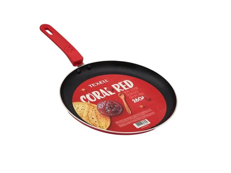 TEXELL Tiganj za palačinke Coral Red 26 cm