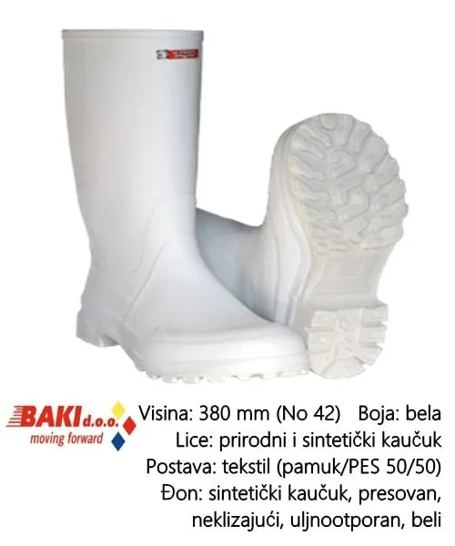 TIGAR Gumene čizme, visoke, bele, br. 42 (71564)