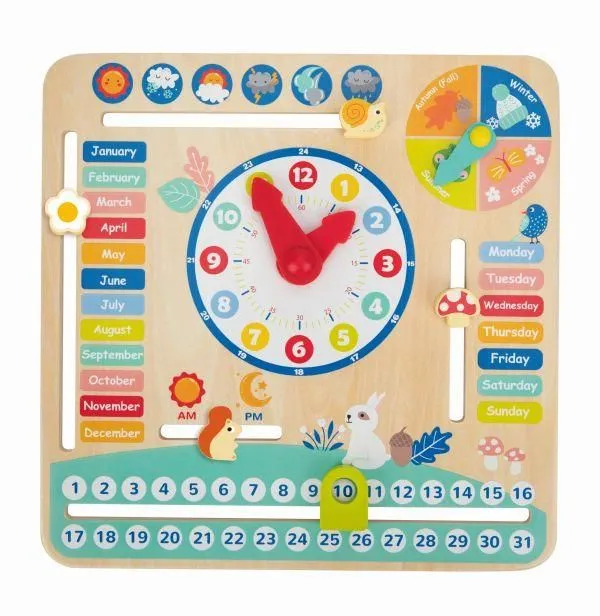 TOOKY TOY Drvena igračka Sat sa kalendarom TF329