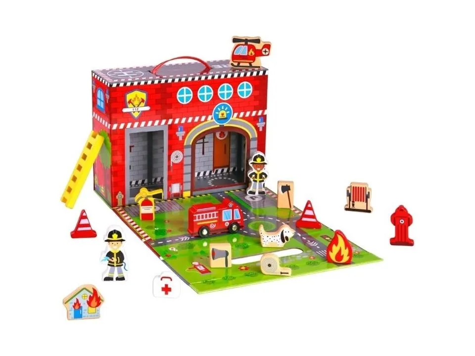 Tooky toy drvena vatrogasna stanica