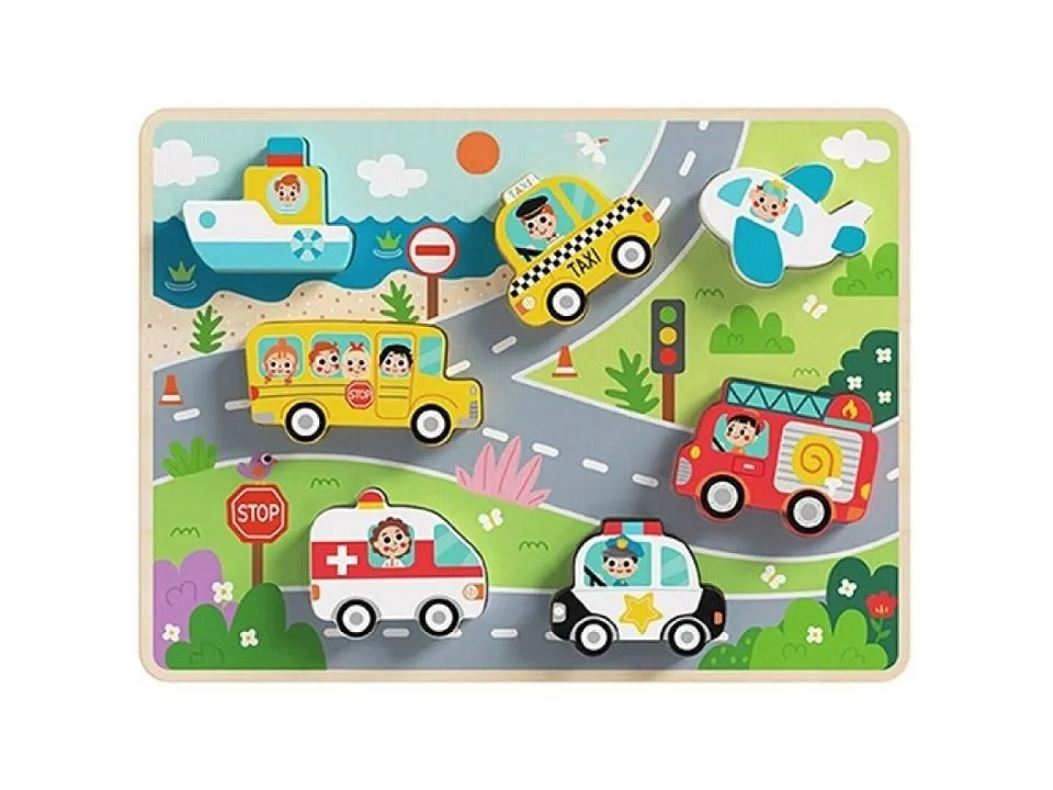 Tooky toy drvene puzzle vozila th634