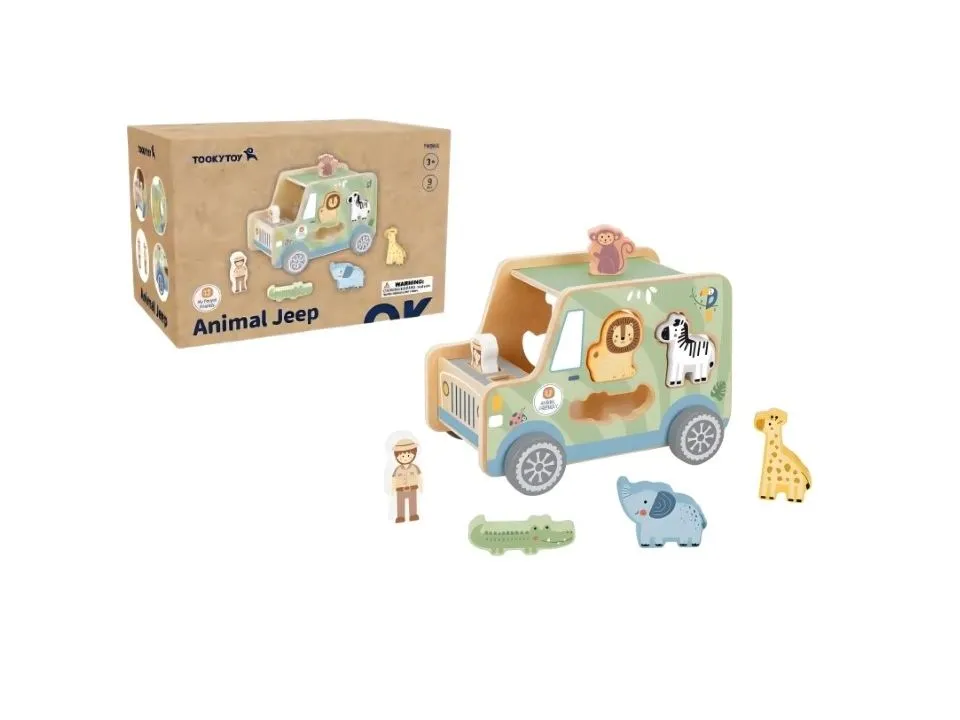 Tooky toy drveni džip sa životinjama