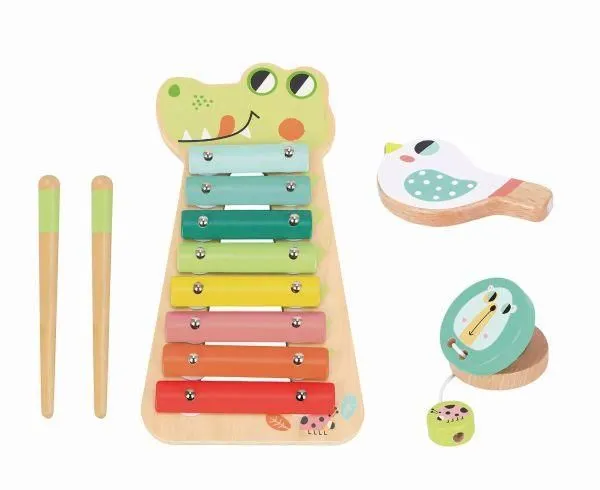 TOOKY TOY Drveni ksilofon Krokodil