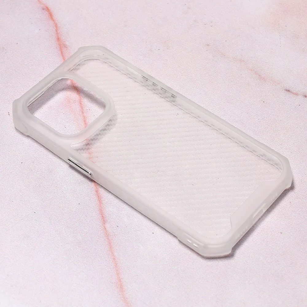 Torbica Carbon Crystal za iPhone 14 Pro 6.1 bela